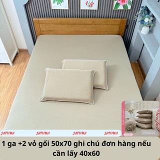 Bộ 3 món grap giường 2 mặt khoá kéo thun lạnh ý JAFUMA cho nệm gấp 3, 1m, 1m2, 1m6, m8, 2m2 | ga trải giường