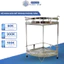 Kệ góc inox 304 2 tầng mặt lưới chân đế cao su để đồ phòng tắm gọn gàng bền bỉ không han gỉ