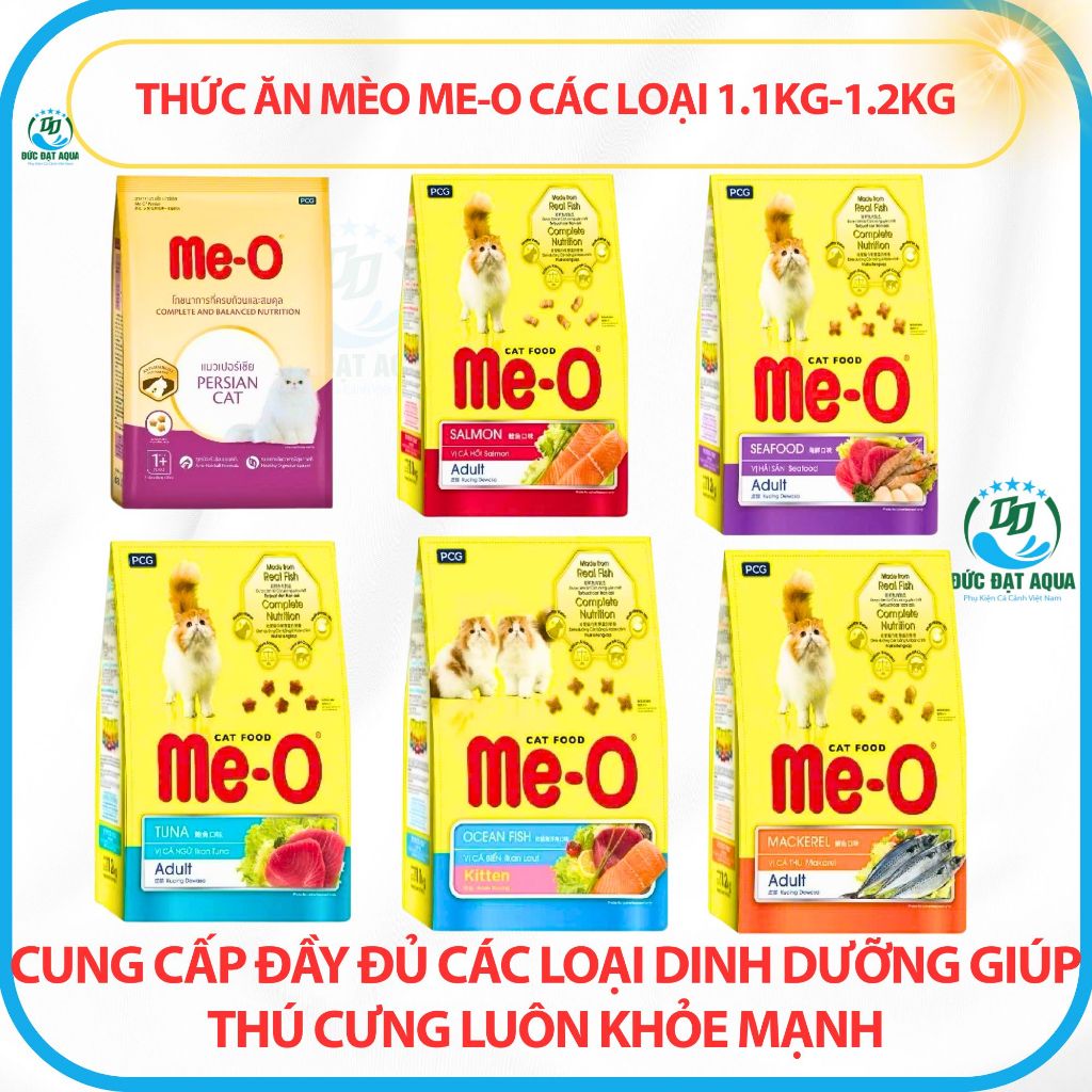 thức ăn mèo trưởng thành & mèo con ME-O 1.1kg - 1,2kg, cá thu , cá ngừ , hải sản , cá hồi, Persian hàng nhập thái lan