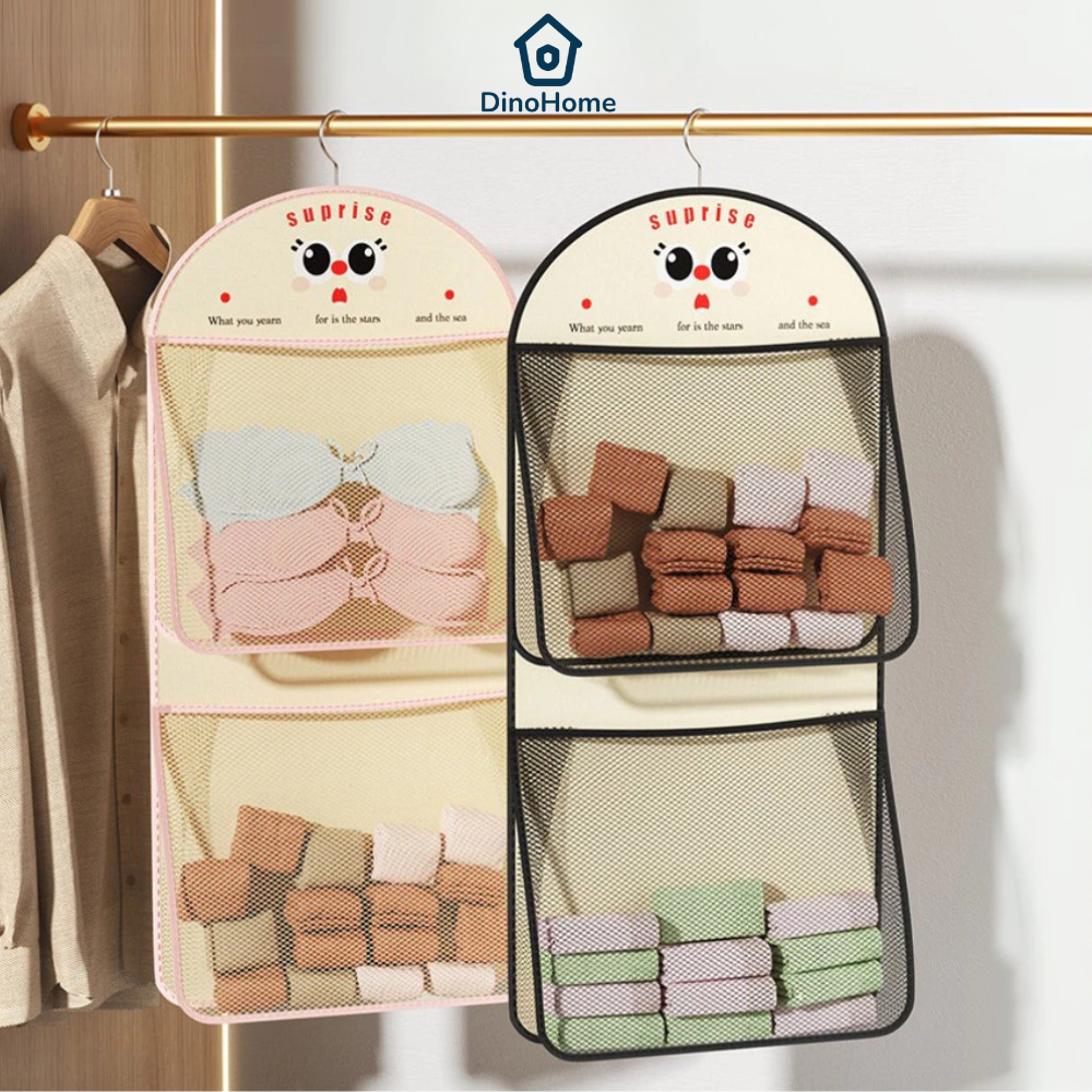 Túi Lưới Đựng Đồ Lót, Tất Vớ Treo Tủ Quần Áo DinoHome, Giỏ Lưới Treo Đồ Thoáng Khí Chống Ẩm Mốc