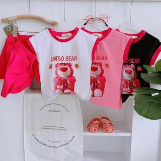 S51-Set áo thun xẻ tà phối quần leggin đùi cho bé gái cực đáng yêu - Size 9-45Kg