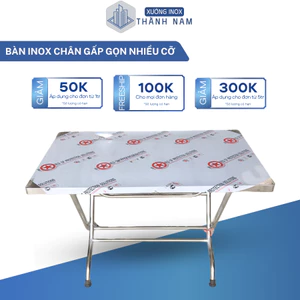 Bàn inox gấp gọn nhiều size cho gia đình