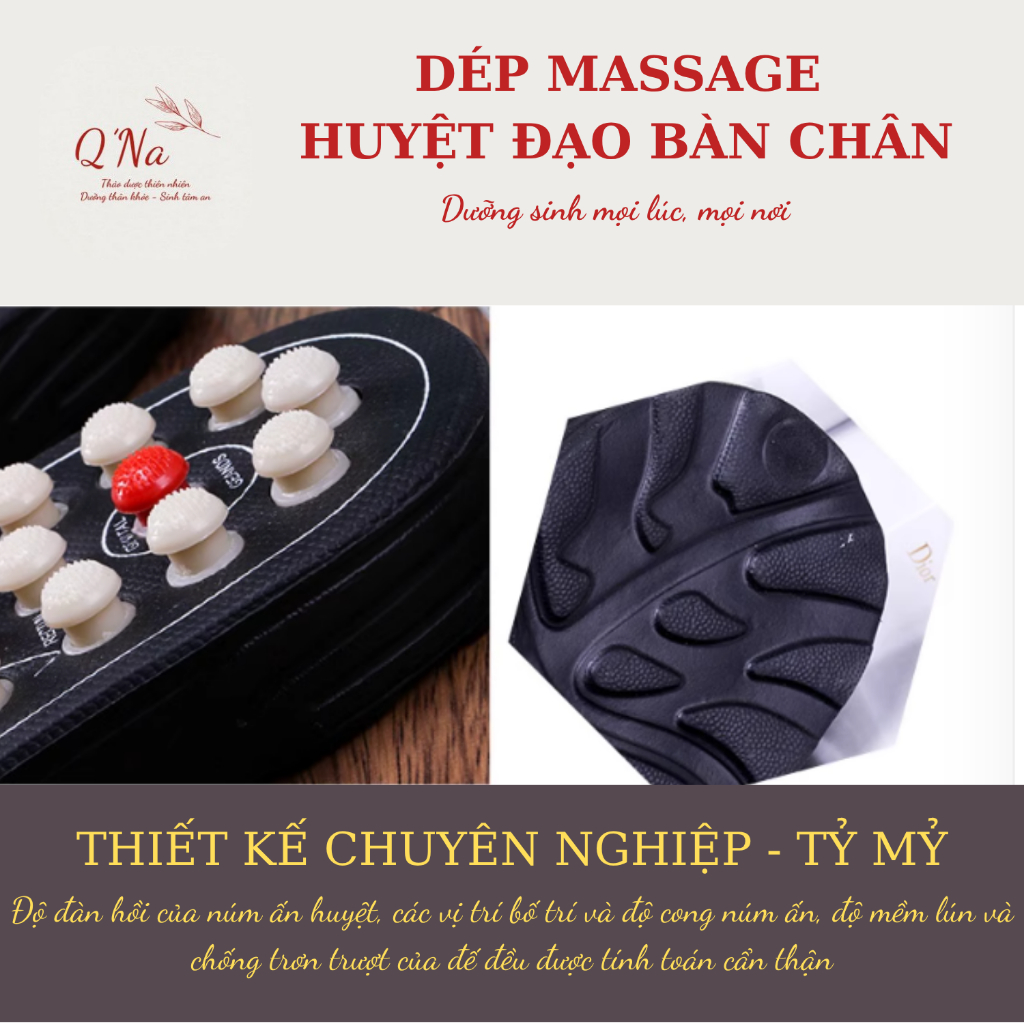 Dép massage kích thích huyệt đạo bấm huyệt lòng bàn chân cải thiện sức khỏe