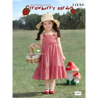 [B&G] Đầm váy LB 2 dây nơ cao cấp mùa hè mềm mát cho bé gái từ 12-42kg(2-12 tuổi)