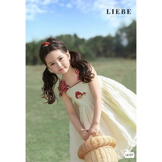 [B&G] Đầm váy LB 2 dây nơ cao cấp mùa hè mềm mát cho bé gái từ 12-42kg(2-12 tuổi)