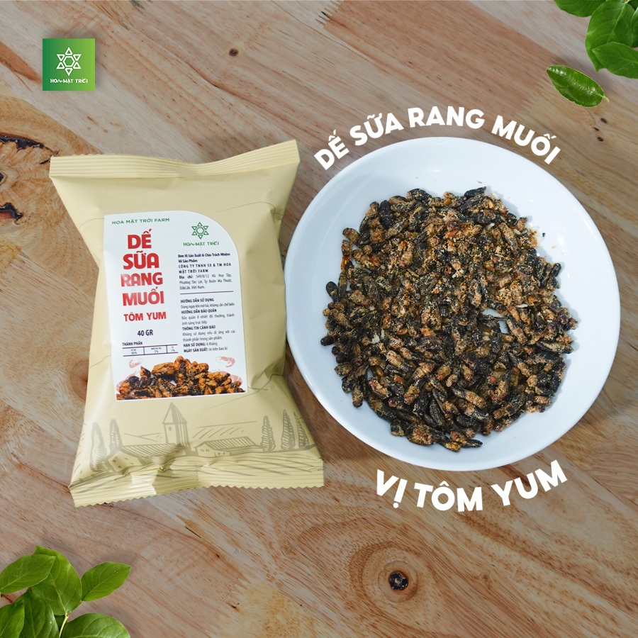 [SỈ TOÀN QUỐC] Dế Sữa Rang Muối Ăn Liền 3 Vị - Hồng Kông, Wasabi, Tom Yum - Món Ăn - Hoa Mặt Trời Farm