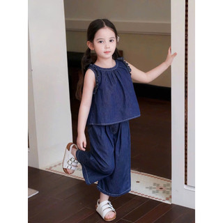 [B&G] Sét bộ dài hè jean hàn quốc năng động cá tính cho bé gái từ 12-45kg(2-12 tuổi)