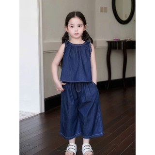 [B&G] Sét bộ dài hè jean hàn quốc năng động cá tính cho bé gái từ 12-45kg(2-12 tuổi)