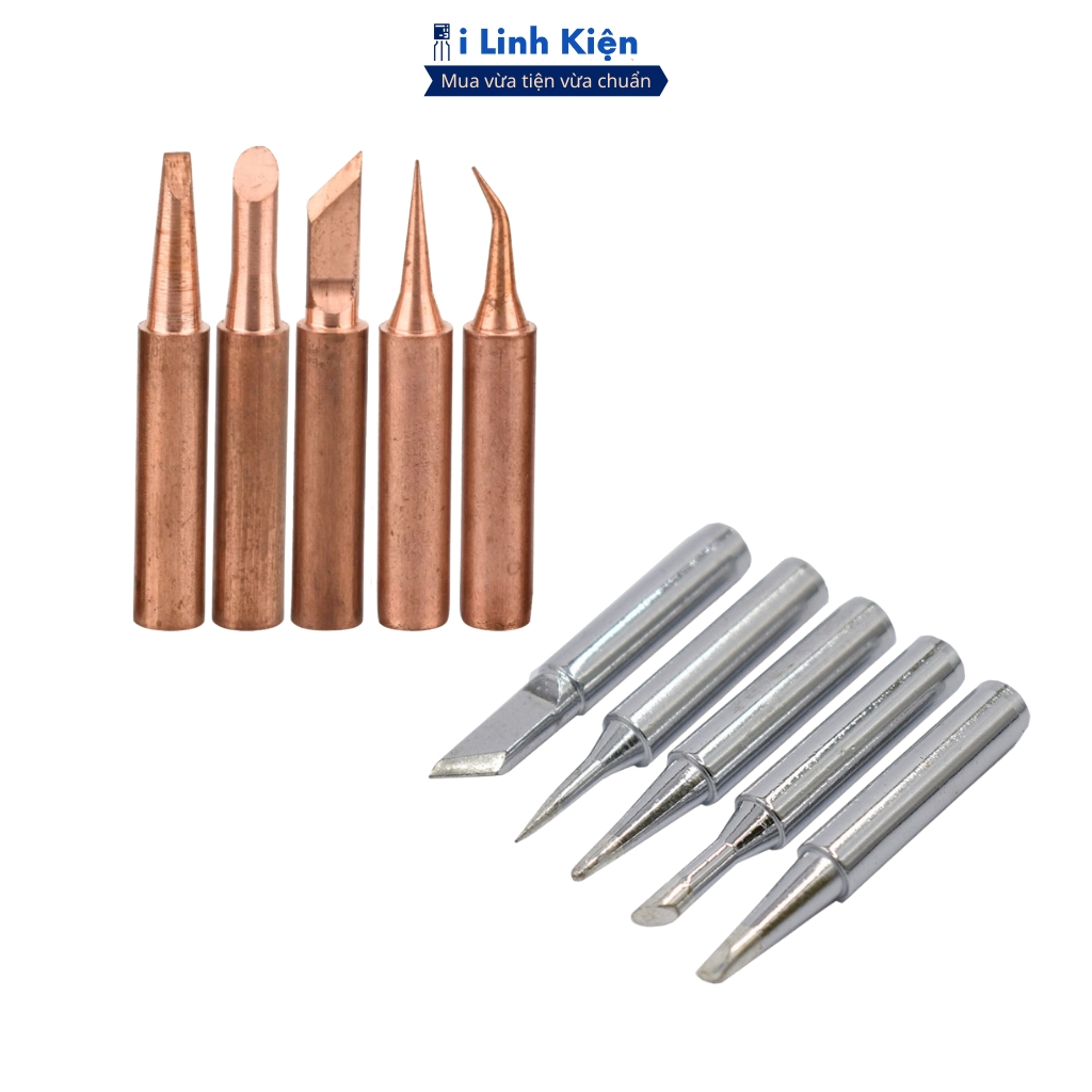 Đầu mỏ hàn, mũi hàn 936 bộ 5 mũi hàn thông dụng gia nhiệt nhanh chính hãng ilinhkien.