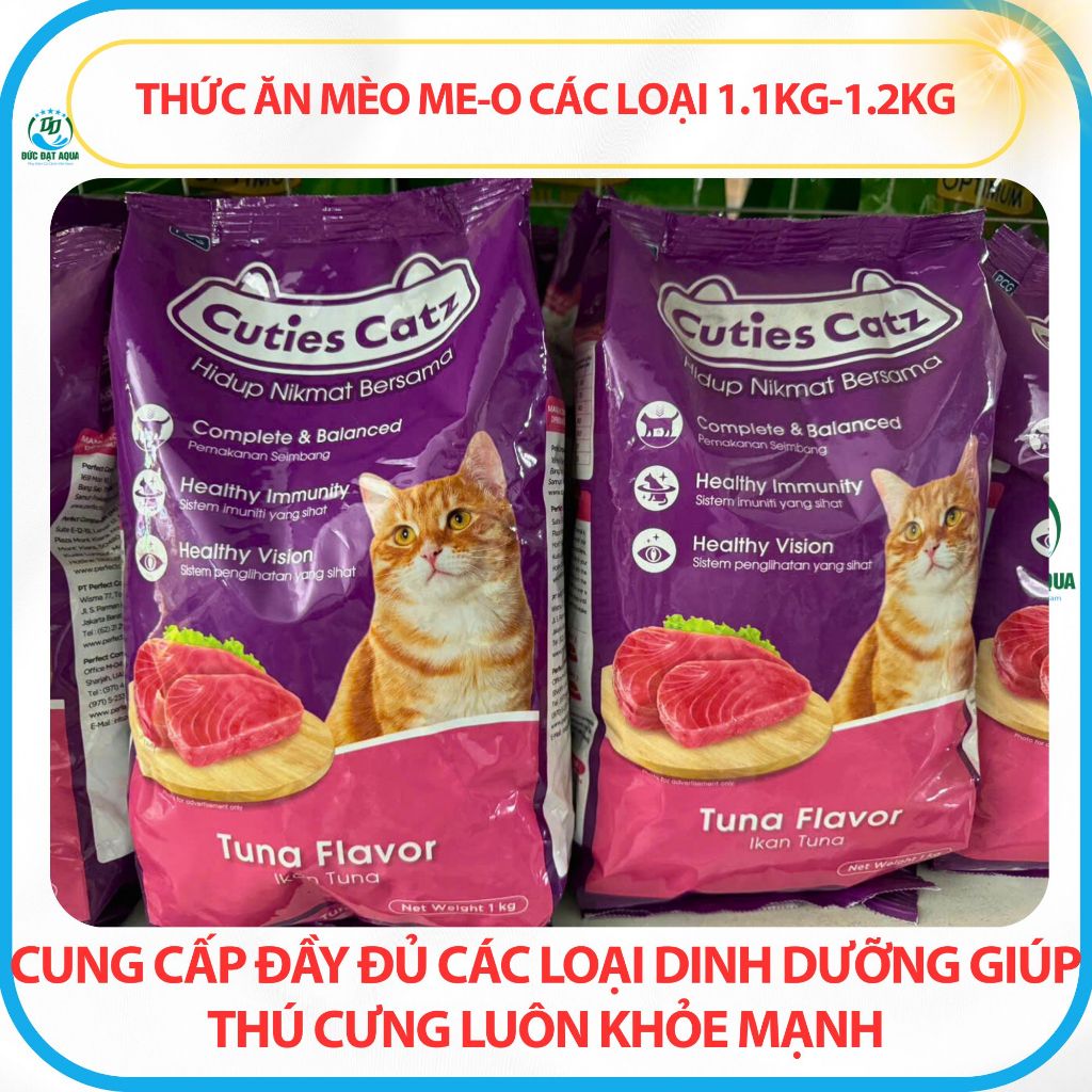 Thức Ăn Cho Mèo Hạt Cuties Catz Gói 1Kg Đủ Vị Hạt Mèo Trưởng Thành Thái Lan, date mới, hạt thơm 7