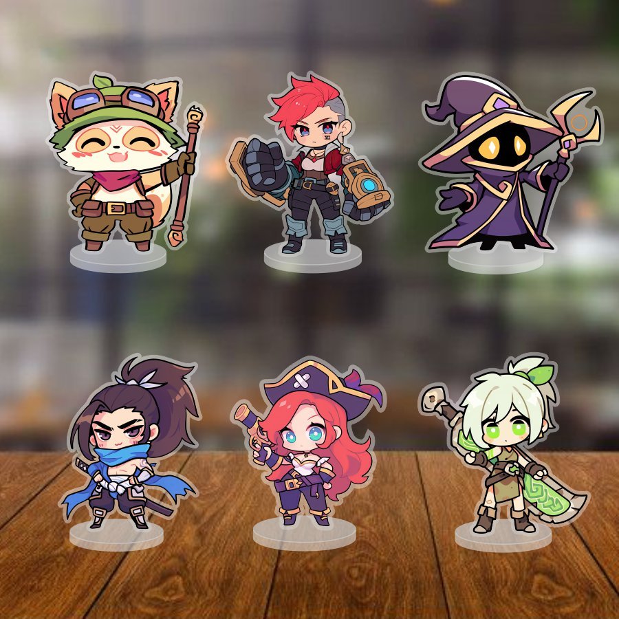 Mô hình Standee Liên Minh Huyền Thoại LOL -  Chất liệu mica- Trang trí để bàn góc học tập (KT :12cm)