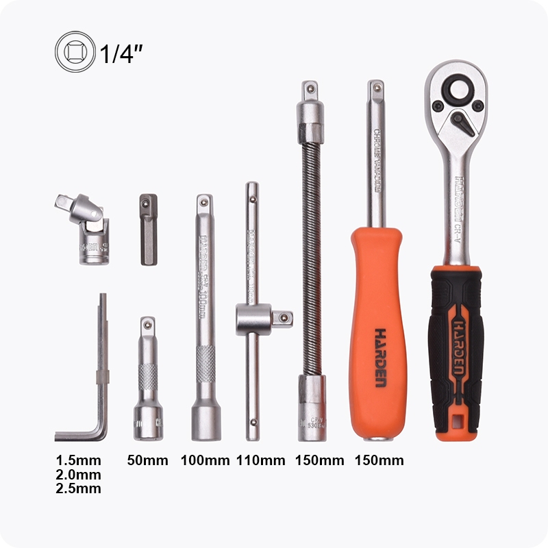 Bộ Tuýp 1/4” 46 Chi Tiết – Dụng Cụ Sửa Xe Đa Năng – CR-V Cao Cấp 510346 Harden VAT +8%