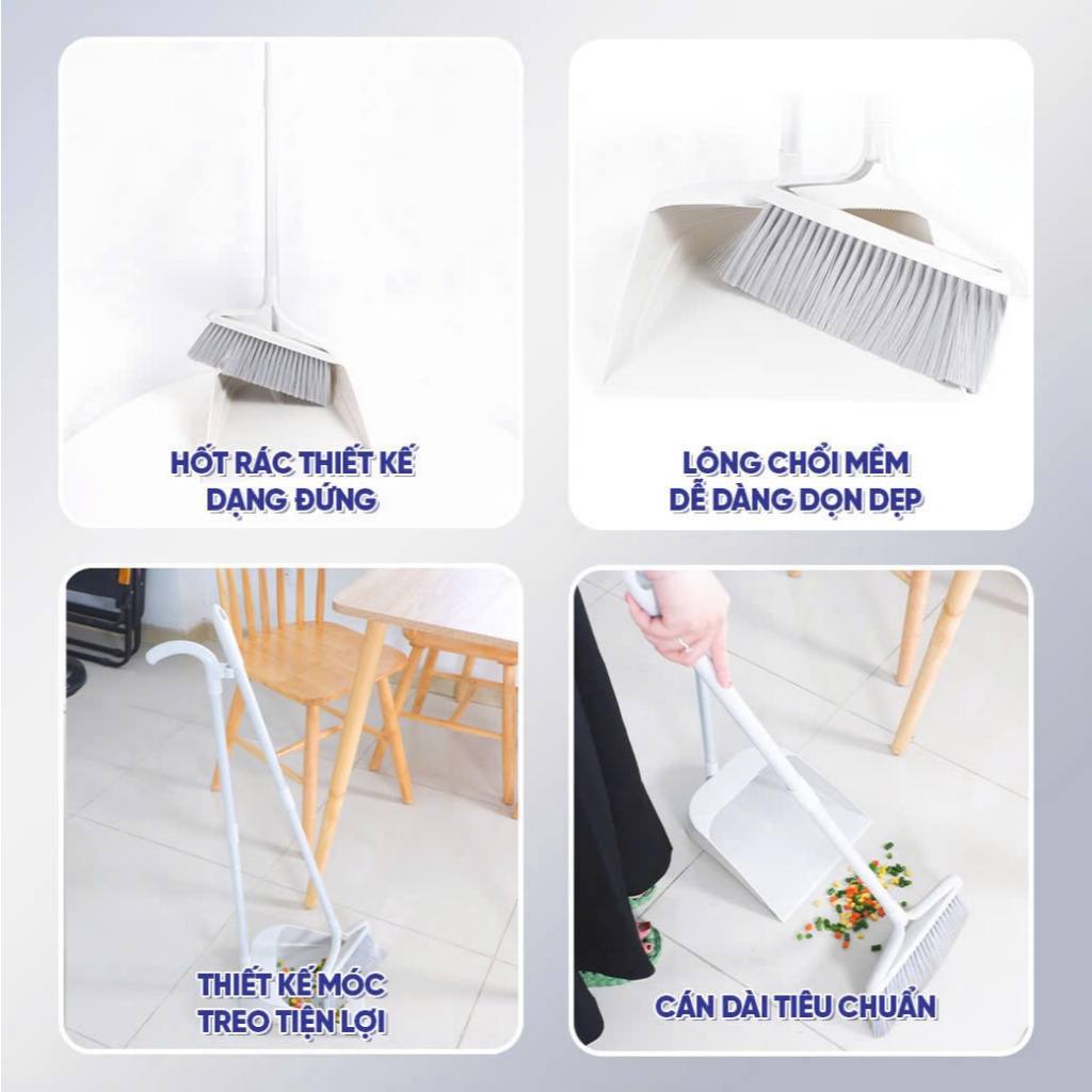 Bộ chổi quét nhà có kèm đồ hốt rác đa năng MyJae