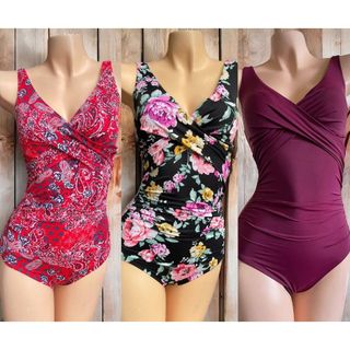 Bộ đồ bơi 1 mảnh kín đáo, che bụng ngực đan chéo có đệm, quần full mông, nhiều màu hàng VNXK cao cấp