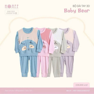 Bộ dài tay 3d baby bear sale cho bé trai bé gái