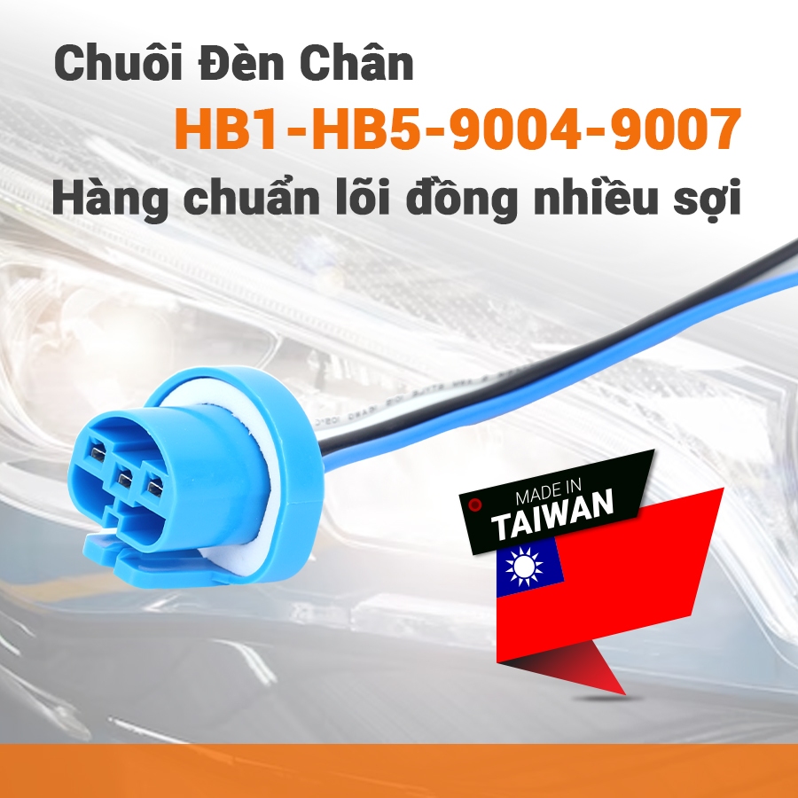 Chuôi Đèn Đui Đèn 45538 Chân HB1/HB5 9004/9007 HDS23 (HDS25) Đui Cắm Bóng Đèn Pha/Cos Ô Tô 3 Chân Chịu Nhiệt