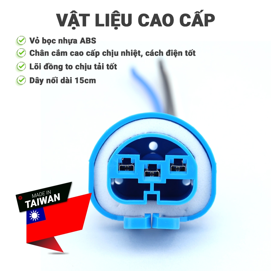 Chuôi Đèn Đui Đèn 45538 Chân HB1/HB5 9004/9007 HDS23 (HDS25) Đui Cắm Bóng Đèn Pha/Cos Ô Tô 3 Chân Chịu Nhiệt