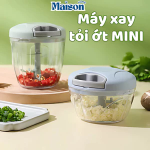 Máy Xay Tỏi Ớt Cầm Tay Mini MAISON, Dụng Cụ Xay Tỏi, Ớt Dây Rút Tiện Lợi, Máy Xay Nhà Bếp Mini
