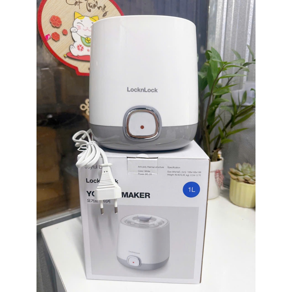 [EJY110SLV] Máy làm sữa chua LocknLock tự động ủ lên men tại nhà nhanh chóng, dung tích 1L