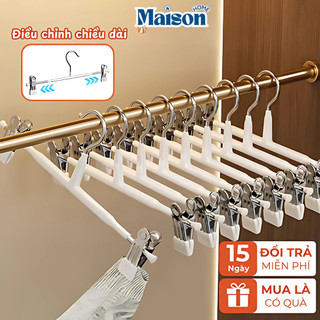 Set 10 Móc Kẹp Quần, Chân Váy Chất Liệu Thép Không Gỉ Chống Trơn Trượt, Móc Kẹp Quần áo, Tất Vớ Chống Gió MAISON