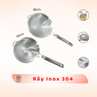 Rây Vợt 14/16/18cm Inox 304 Chống Gỉ Có Khoen Treo