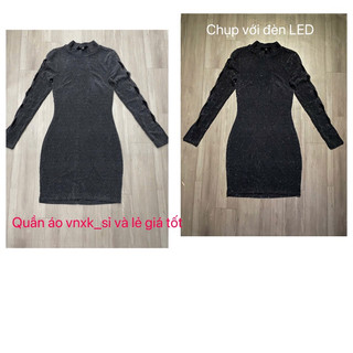 Đầm tiệc body kim tuyến kiểu tay hở xuất khẩu(màu xám)