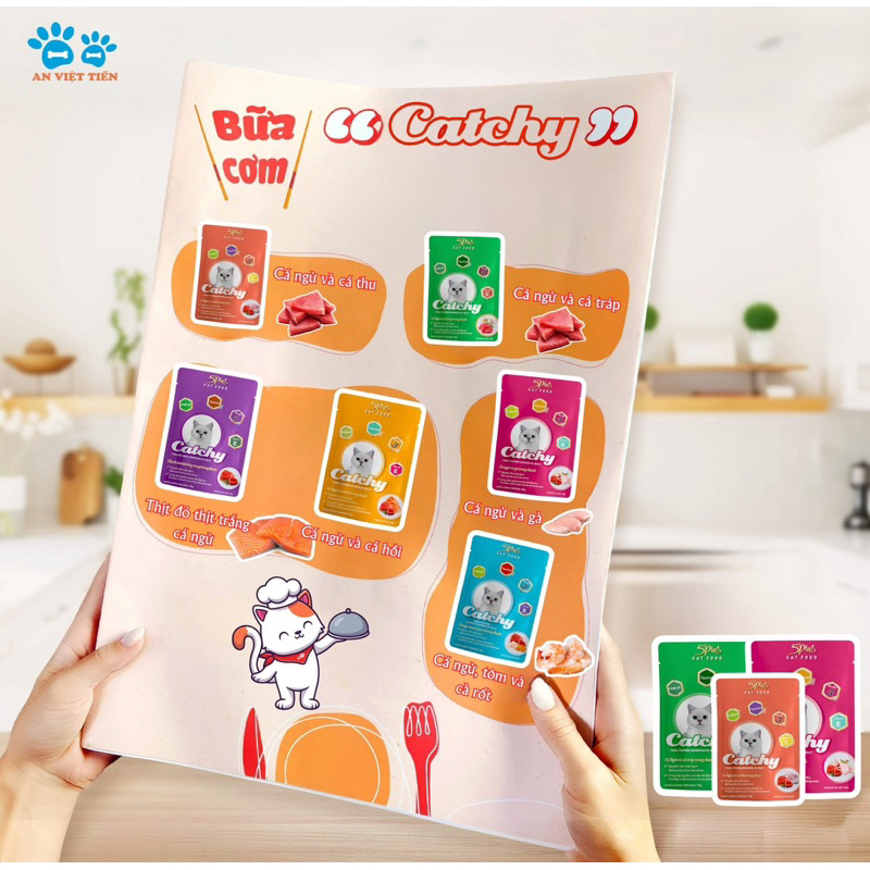 Pate cho Mèo Nhiều Dinh Dưỡng 5Plus Catchy 70g