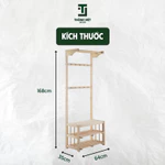 [CHỐNG MỐC] Giá Gỗ Treo Quần Áo, Kệ Gỗ Kèm Kệ Để Giày Dép Decor, Kệ Treo Đồ Trang Trí Phòng Ngủ Phòng Khách TV-K002 — ảnh 4