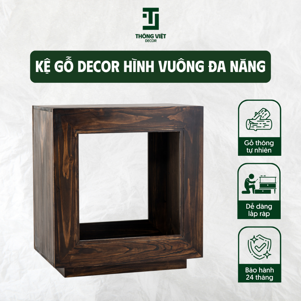 [TV-D003]Kệ Gỗ Decor Hình Vuông Đa Năng Trưng Bày Lọ Hoa Bàn Đầu Giường Trang Trí Phòng Ngủ Phòng Khách