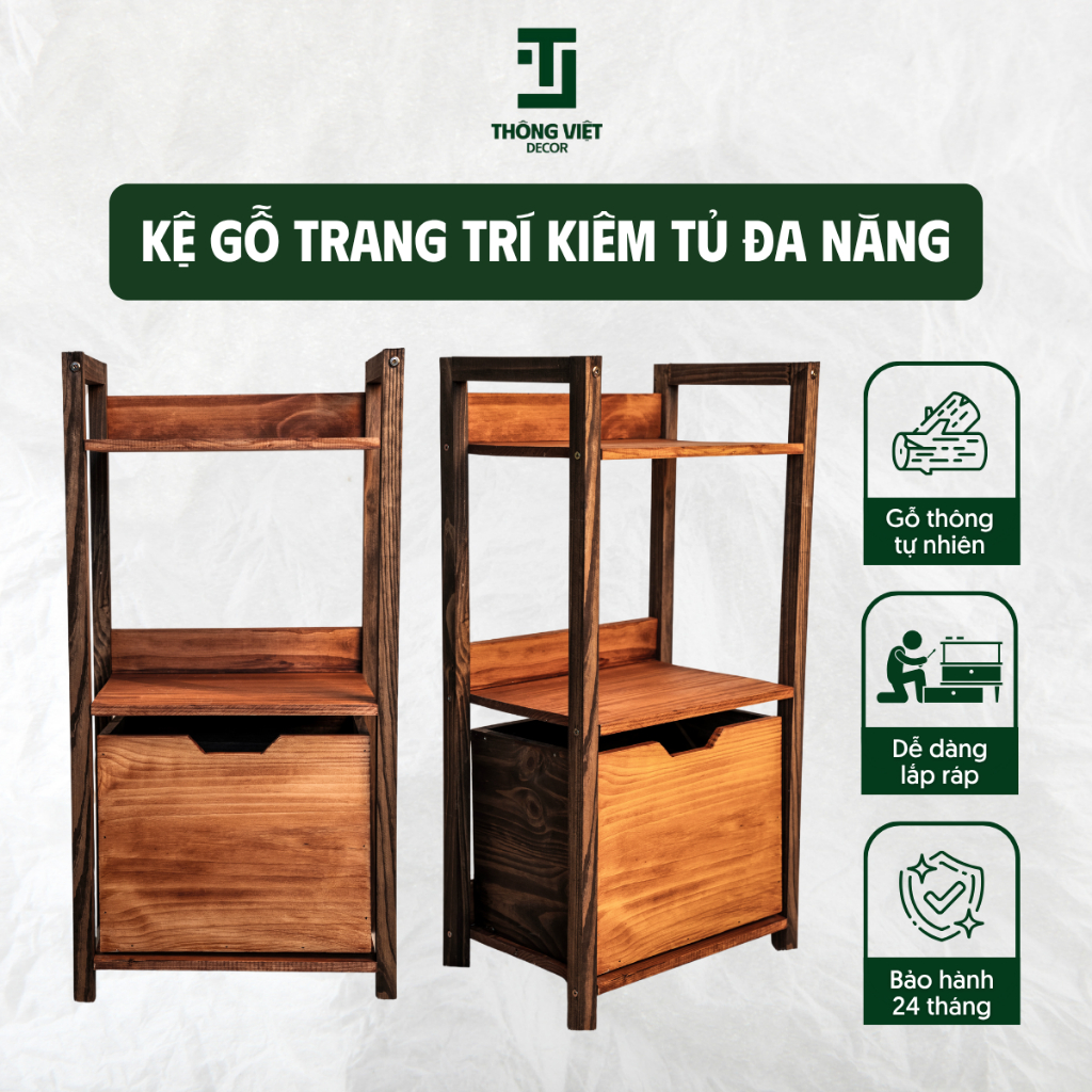 [CHỐNG MỐC] Kệ Gỗ Trang Trí Kiêm Tủ Đa Năng Đựng Sách Lọ Hoa Đồ Để Tài Liệu Decor Phòng Khách Phòng Ngủ - [TV-D005]