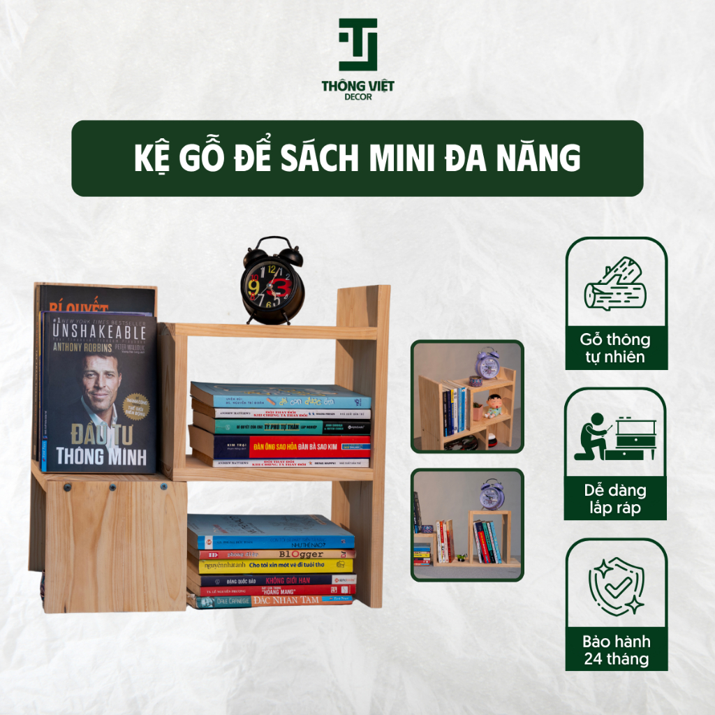 [TV-D015]Kệ Gỗ Để Sách Mini Đa Năng Chịu Lực Tốt Độ Bền Cao Decor Trang Trí Bàn Học Làm Việc Văn Phòng