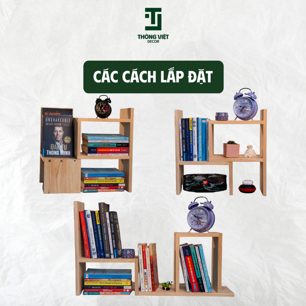 [TV-D015]Kệ Gỗ Để Sách Mini Đa Năng Chịu Lực Tốt Độ Bền Cao Decor Trang Trí Bàn Học Làm Việc Văn Phòng
