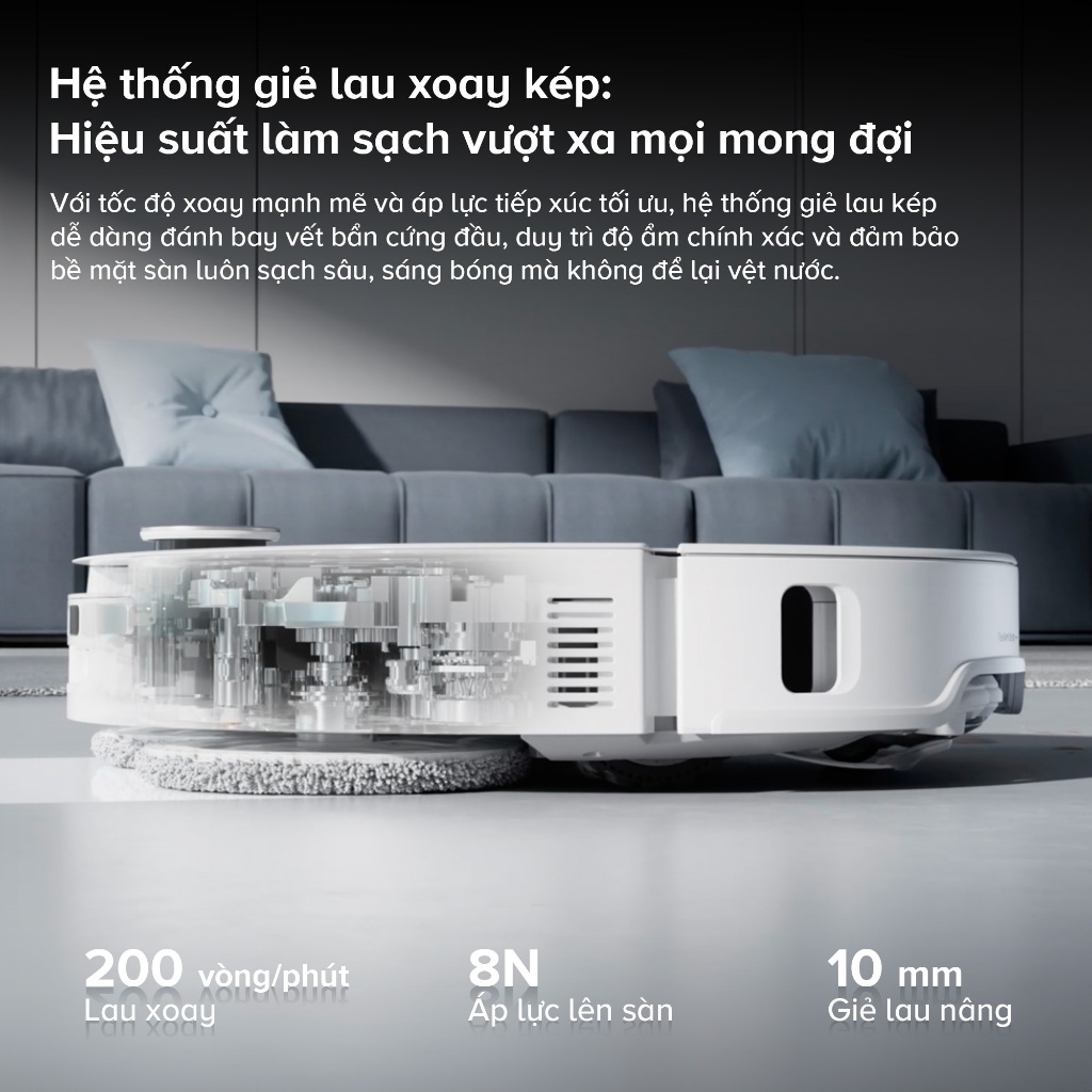 Robot hút bụi lau nhà Roborock Qrevo EdgeT|  Qrevo Edge 2 giặt sấy nóng, Hàng chính hãng bảo hành 24 tháng