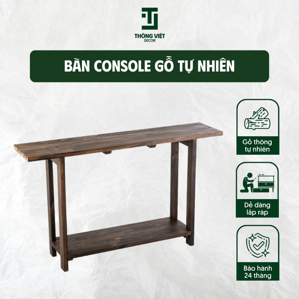 [TV-D008]Bàn Console Trang Trí Phòng Khách, Bàn Đặt Sảnh Kệ Trưng Bày Decor Phong Cách Tối Giản Gỗ Tự Nhiên