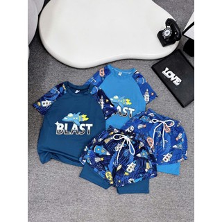 Đồ bơi bé trai quần đùi 2 lớp họa tiết tàu vũ trụ Blast ,Bộ quần áo bơi bé trai 13-55kg