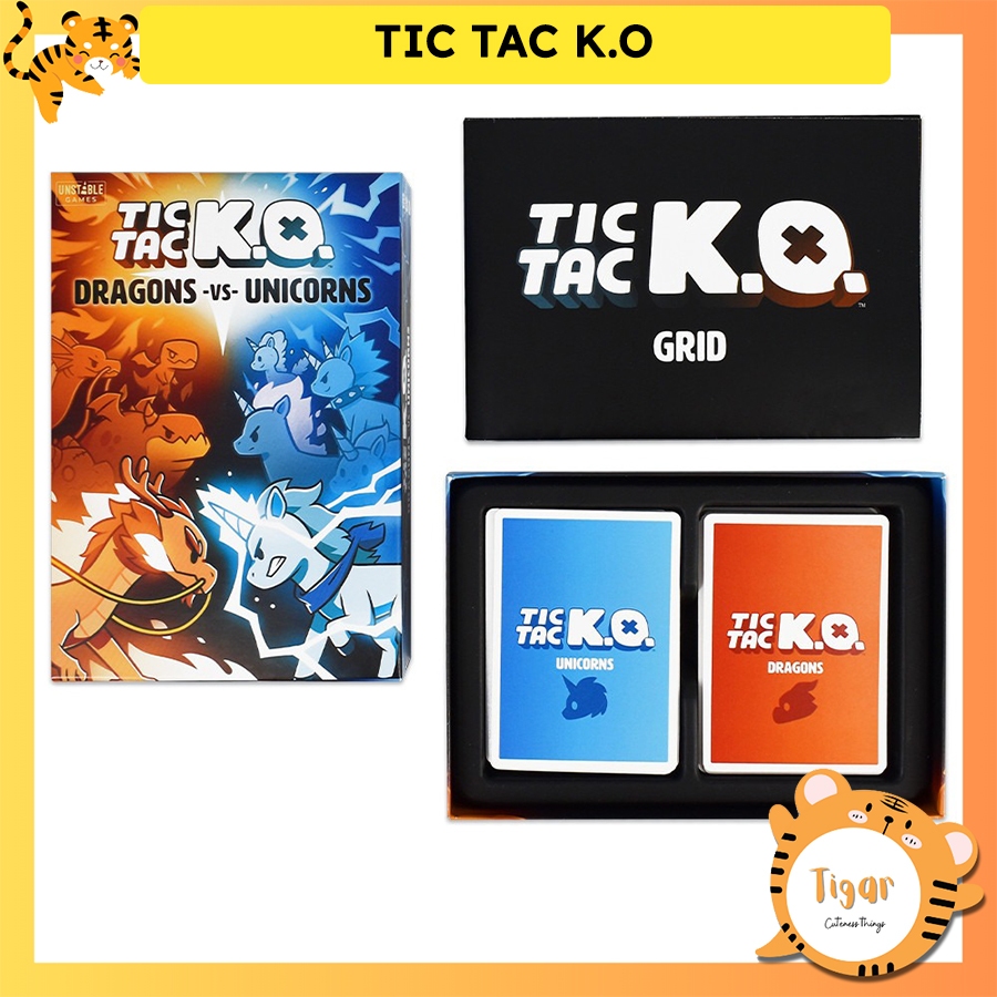 Boardgame Tic Tac KO: Dragons vs Unicorns Card Games