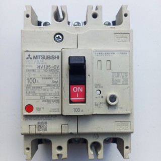 Aptomat chống giật 75A - 125A 3p 380v. 30-500mA MITSUBISHI-cb chống giật -attomat,cầu dao tự động 900g