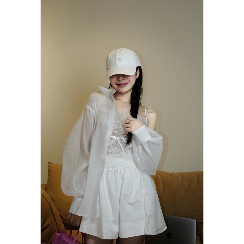 Áo bra ren nơ- Hàng thiết kế- màu Trắng- TYCLOTHING