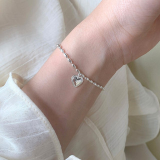 Vòng Tay Bạc Nữ PJN Kiểu Hàn Quốc Charm Trái Tim Vintage Nhẹ Nhàng Xinh Xắn - Phong Cách Nhẹ Nhàng, Tinh Tế VT33