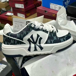 Giày thể thao bigsize nam nữ cổ thấp MLB NY môn màu xanh navy độn đế tăng chiều cao êm nhẹ , sneaker thời trang cao cấp