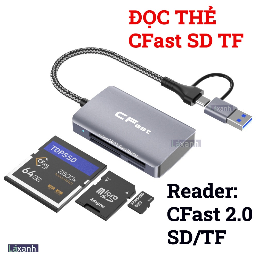 Đầu đọc thẻ nhớ CFast 2.0 SD TF Card MicroSD Type-C card reader cfast ...