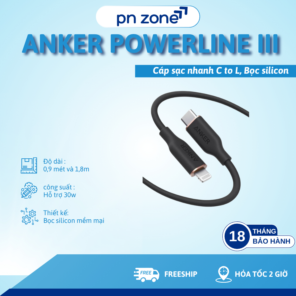 Cáp Sạc Anker PowerLine III A8662 C To L A8662 0.9m A8663 1.8m - Bảo ...