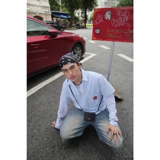 Áo Sơmi Boxy Hình Thêu Ngôi Sao LAWI, Áo Sơmi Local Brand Unisex Nam Nữ Oversize