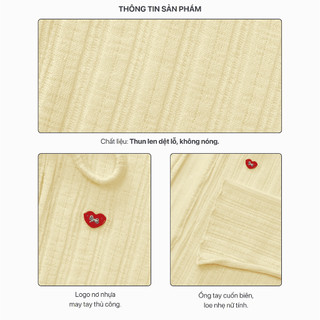 Áo cardigan MONÁ áo khoác nữ mỏng nhẹ trang trí trái tim - LOOPIE CARDIGAN
