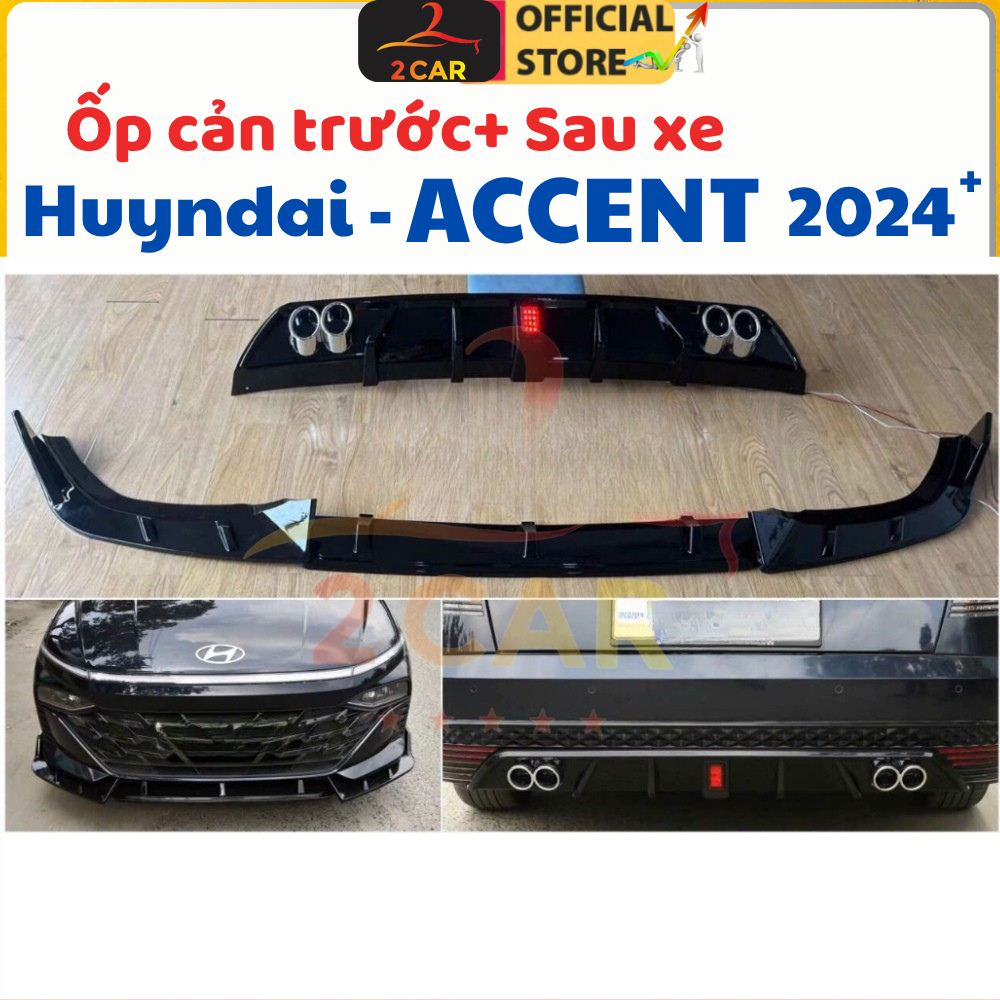 Combo cản trước , cản sau, lippo xe Hyundai Accent 2024 2025 2026 mới nhất, mẫu siêu thể thao và cá tính dễ dàng lắp đặt