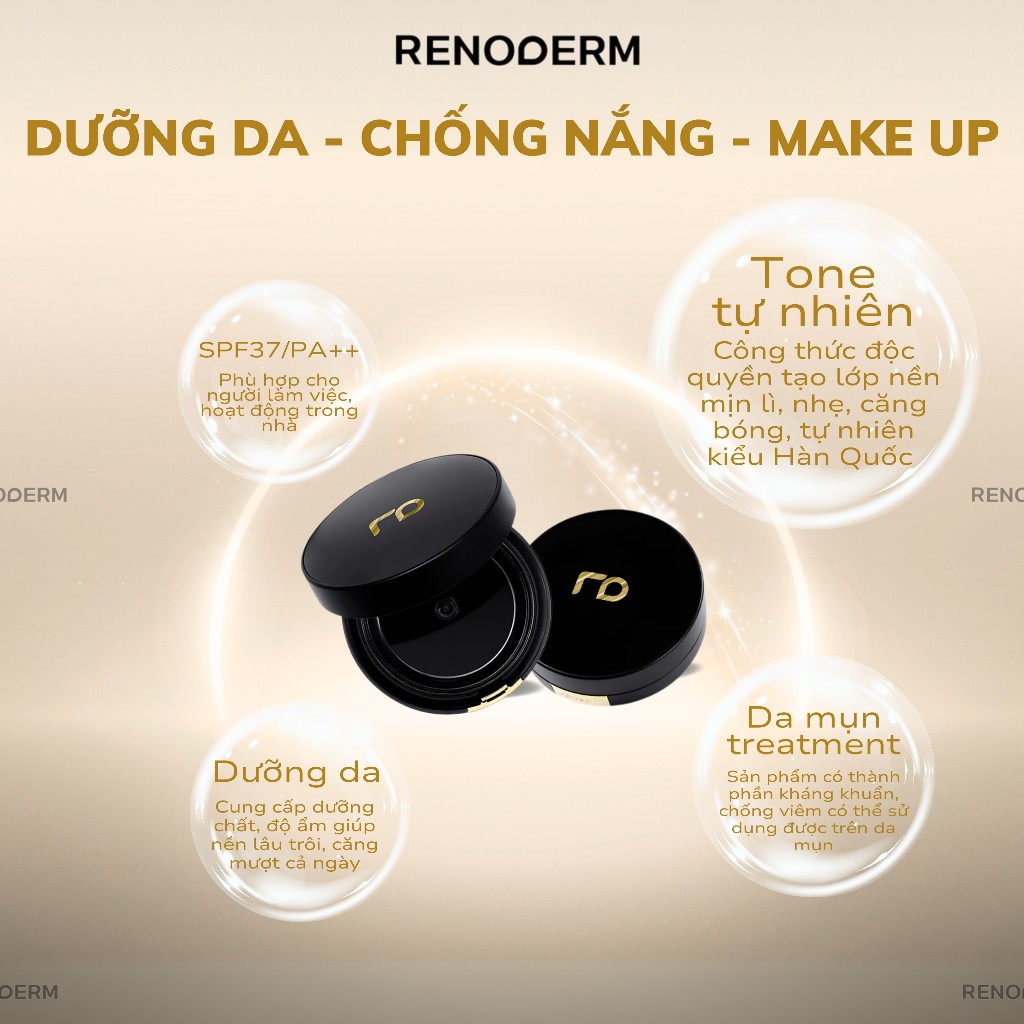 [MALL HÃNG] Phấn nước Cushion RenoDerm DAY LONG BB CREAM GOLD 23/GLOW 21 Chống Nắng SPF37/PA++ | BigBuy360 - bigbuy360.vn