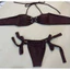 Bikini 2 mảnh đi biển màu nâu khoen phụ kiện ( che tên)