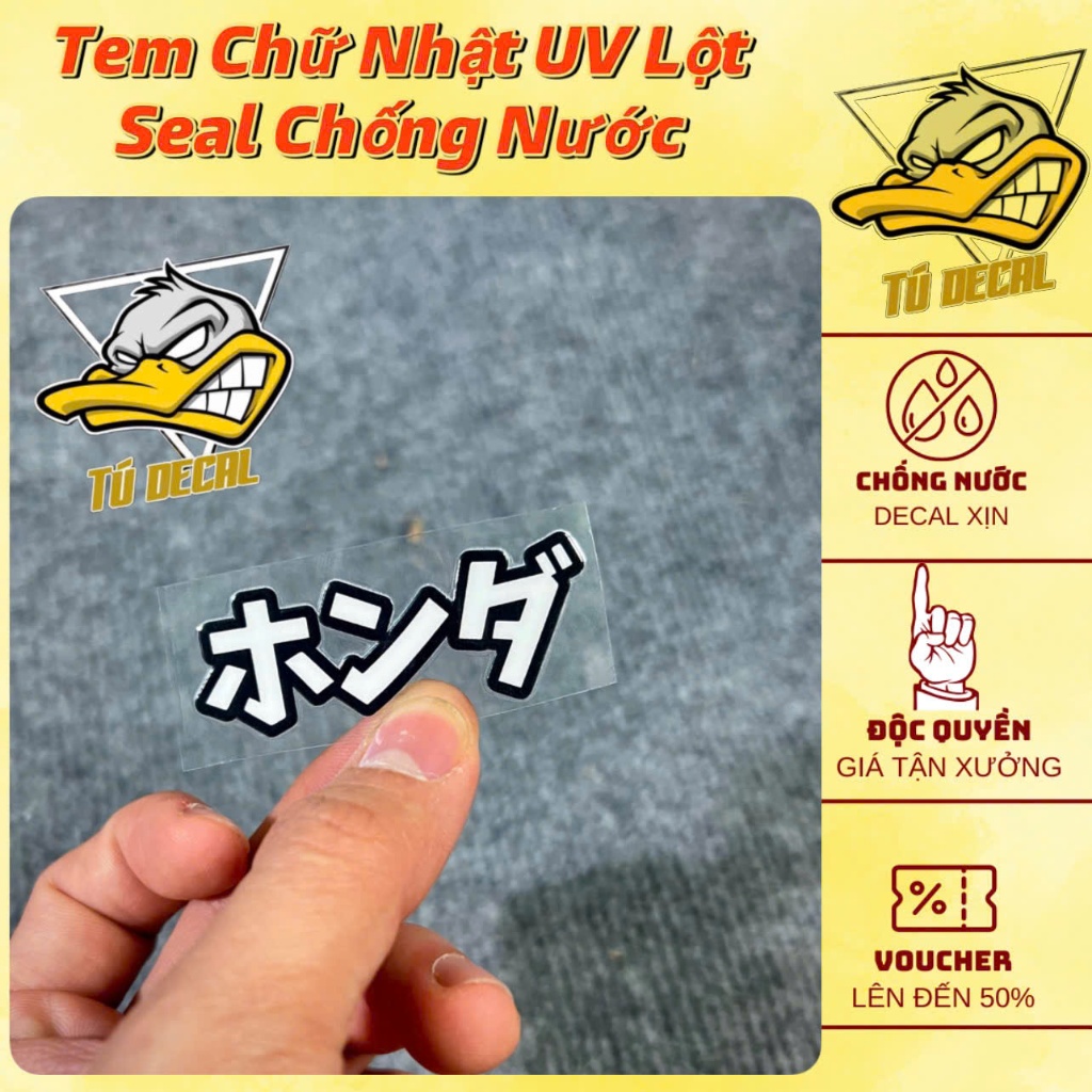 Tem Logo Sticker Chữ Nhật Phối Màu Trắng Viền Đen, Decal In Uv Lột Seal ...