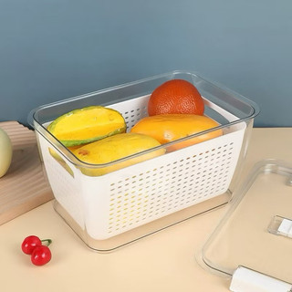 Hộp đựng thực phẩm 2 lớp Hokori, Hộp bảo quản thức ăn có lỗ thoát nước Việt Nhật (MS 6588 6589)