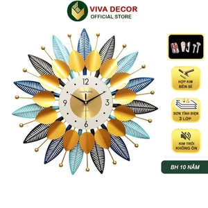 Đồng Hồ Treo Tường Hoa Hướng Dương Kim Trôi Tĩnh Âm Trang Trí Nhà Cửa Lianzhang JJT VIVA DECOR V638